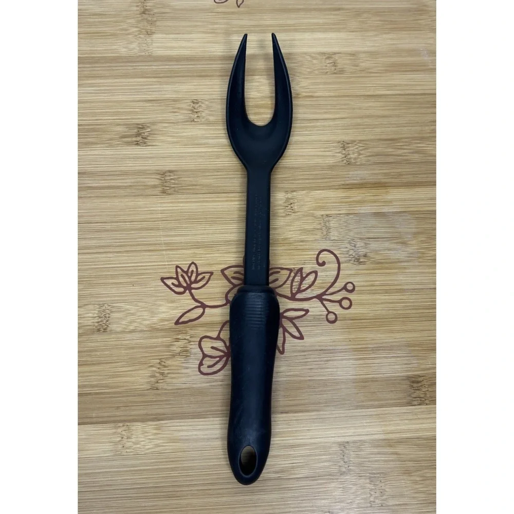 Black Plastic Nylon 2 Prong‎ Fork Cooking Utensil Heat Resistant 410 F/210C